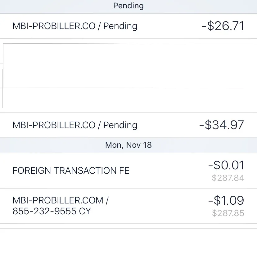 Probiller Charge on Your Bank Statement