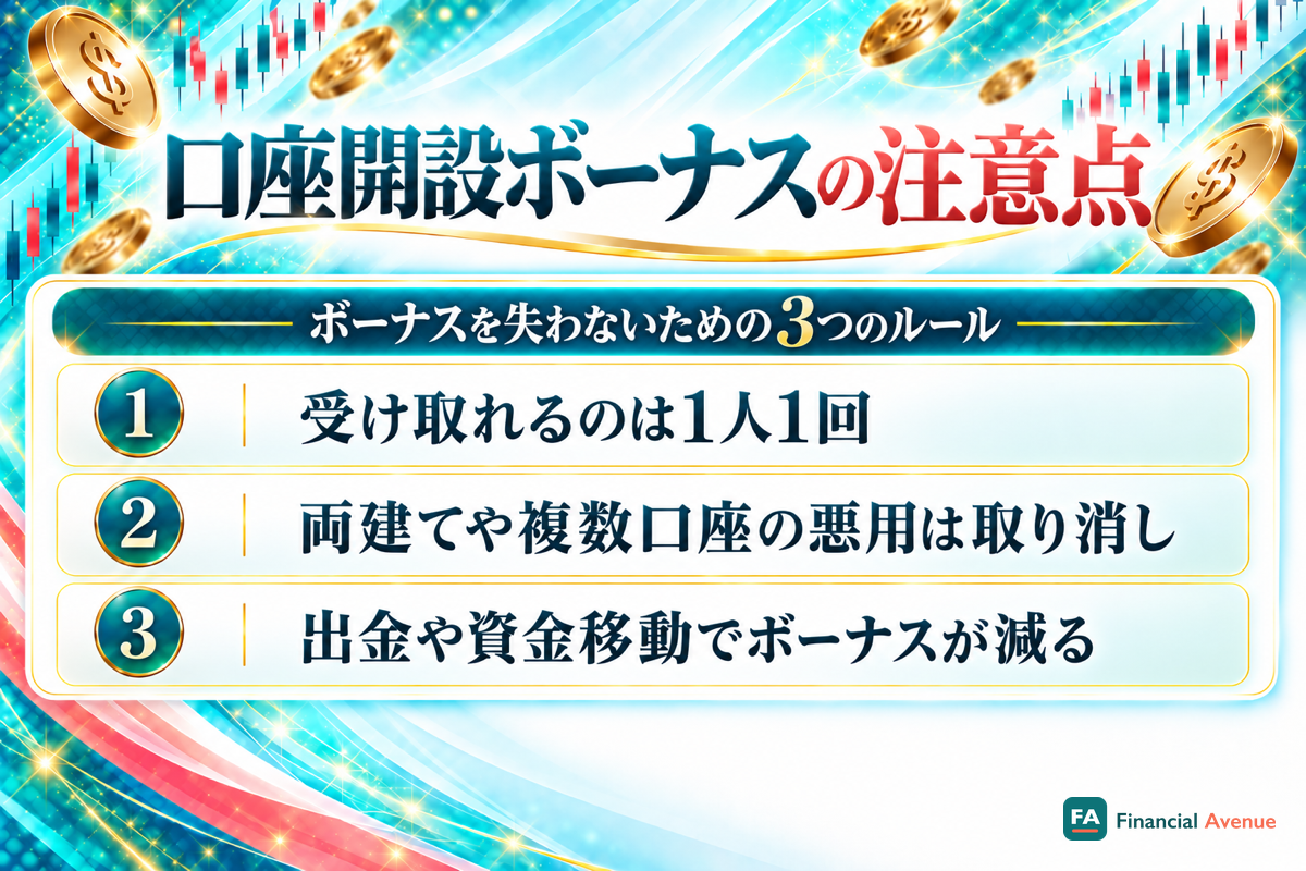 ボーナスを失わないための3つのルール