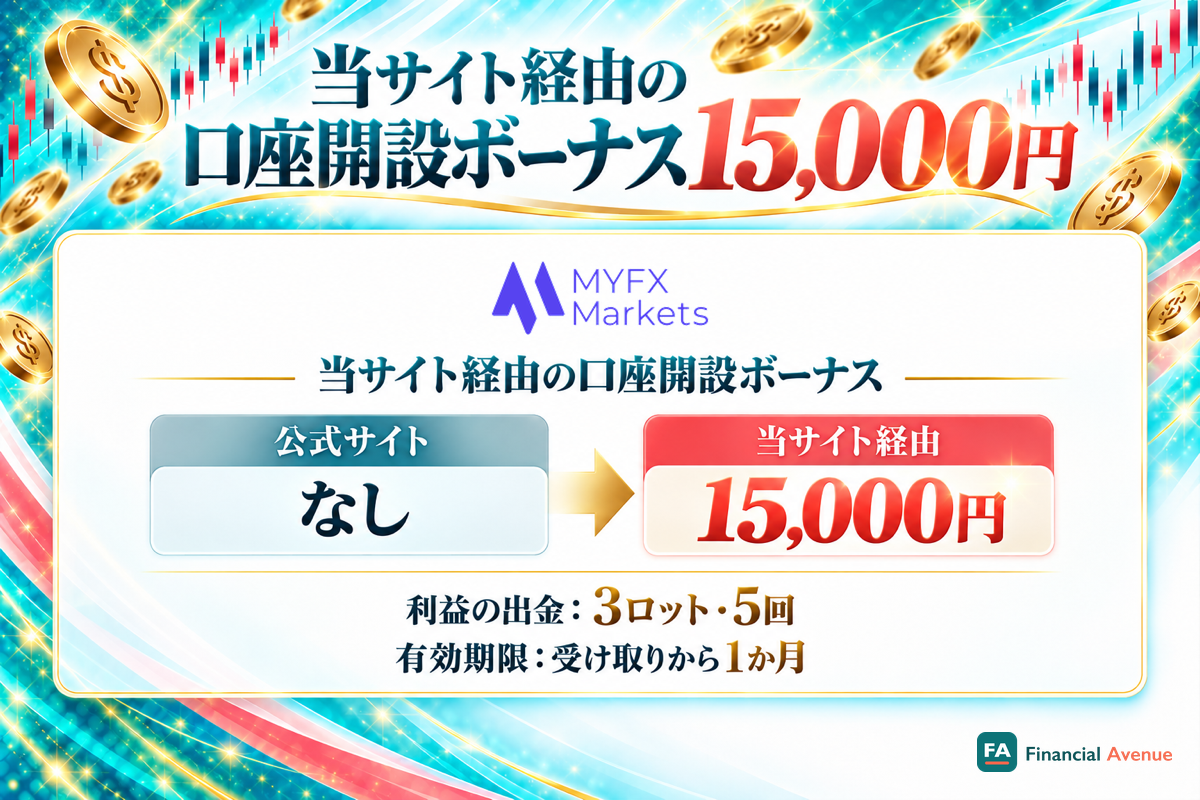 MYFX Marketsの口座開設ボーナス(当サイト経由)